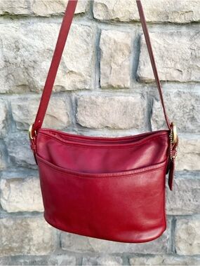Vintage Coach Red Leather Worth Bag Style 4143 USA